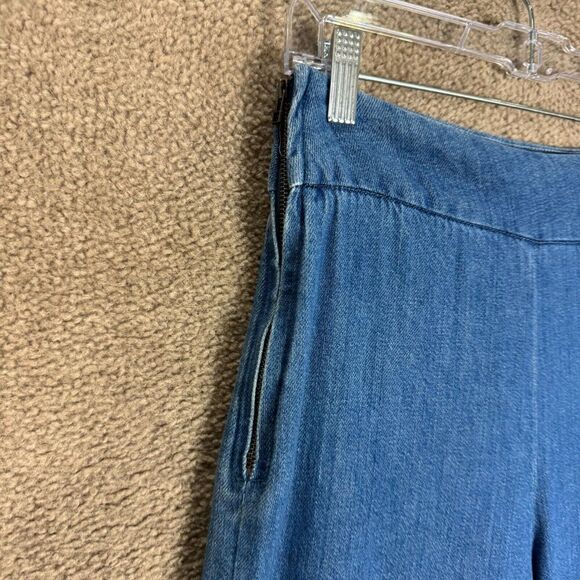 Free People Crop Jeans Womens 2 XS Mid Indigo High Rise Wide Leg Denim Pants - Picture 4 of 13
